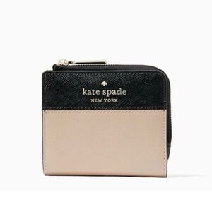 Kate Spade Black and Cream Compact Wallet